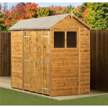 Empire Apex Shed Shiplap Tongue & Groove 6X6 Double Door With Windows