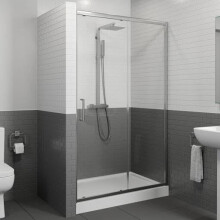 Sliding Shower Door 1100x760mm Easy Plumb Tray 8mm Safety Glass Bathroom Modern