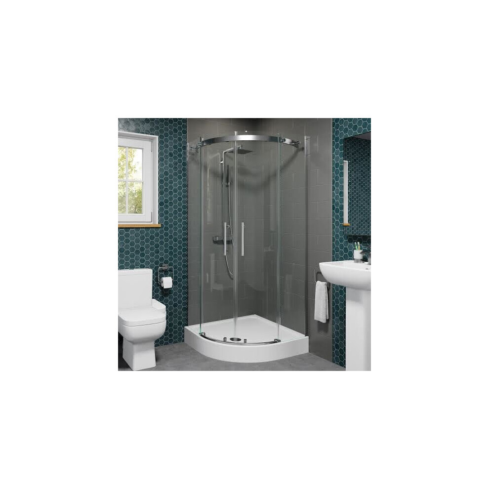 Frameless Quadrant Shower Enclosure 800Mm Easy Plumb Tray 8Mm Glass Bathroom 5056467222702