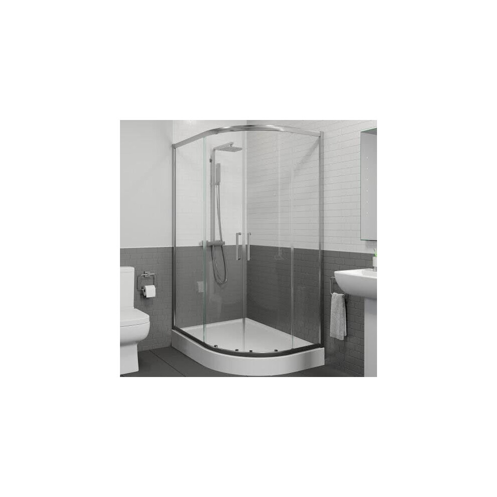 Offset Quadrant Shower Enclosure 900X760mm Easy Plumb Tray Right Entry 8Mm Glass 5056467222924