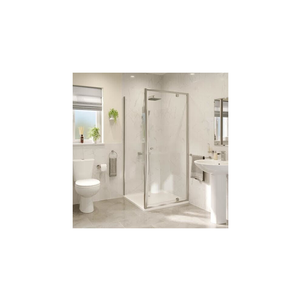 Pivot Shower Door & Side Panel 800x800mm 4mm Safety Glass Bathroom Modern