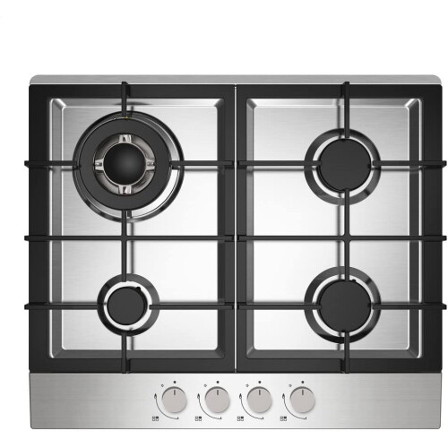 statesman Statesman GH60WH 4 Burner Gas Hob Cooktop, Front Panel Control, 60cm, White