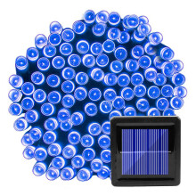 (Blue) 32M 300LEDS Christmas Garland Led Fairy Light Outdoor Solar Powered String Lights 8 Mode