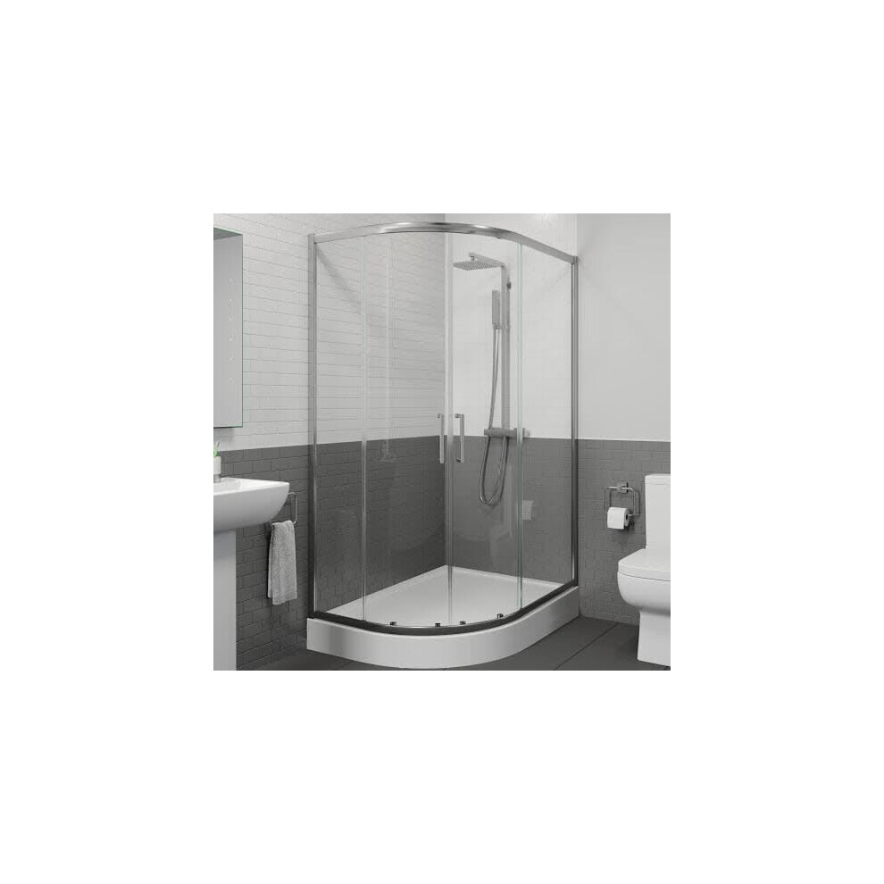 Offset Quadrant Shower Enclosure 900X760mm Easy Plumb Tray (Left Entry) 8Mm Glass 5056467222788