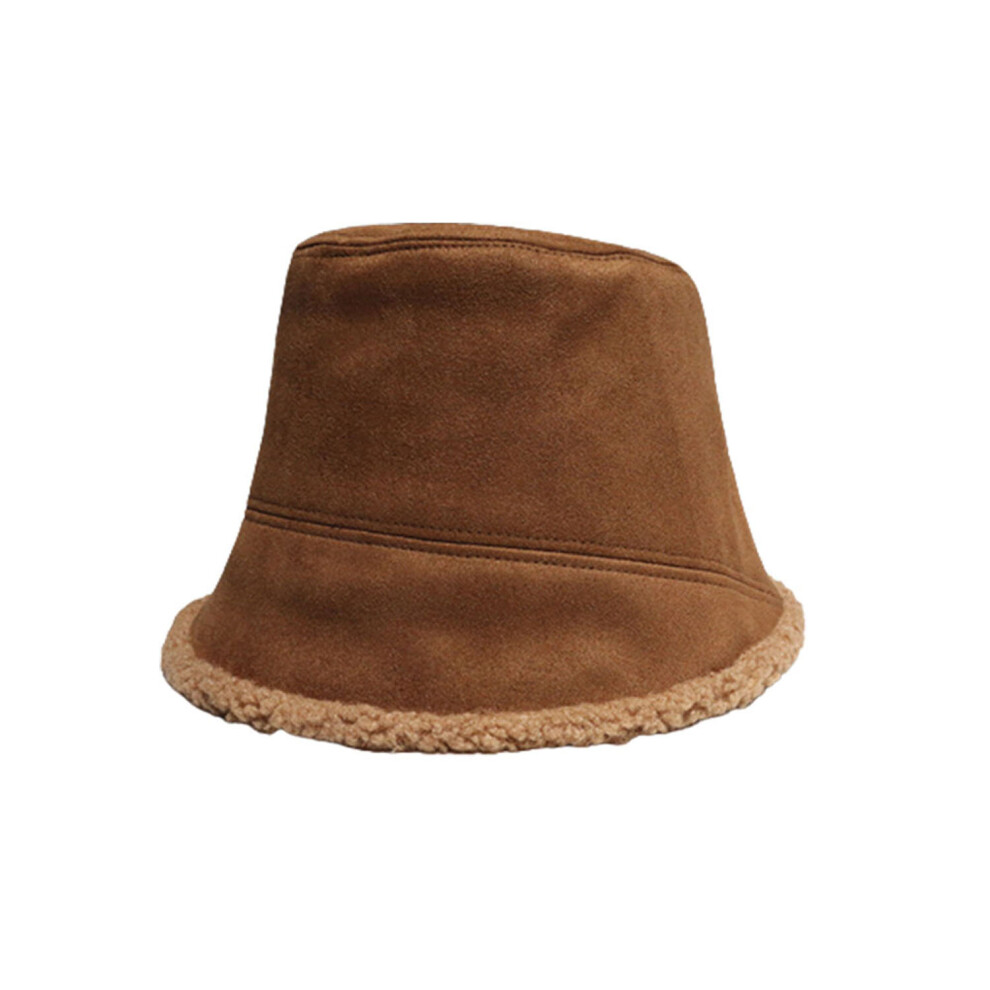 (brown) Fleece Lined Women's Winter Bucket Hat