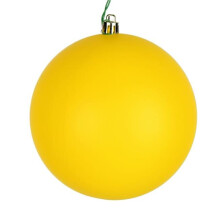 3 in. Yellow Matte UV Treated Ball Ornament - 12 per Bag