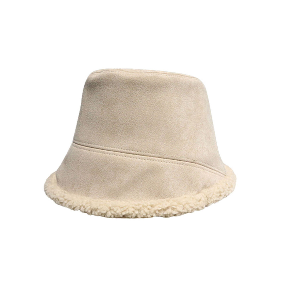 (white) Fleece Lined Women's Winter Bucket Hat