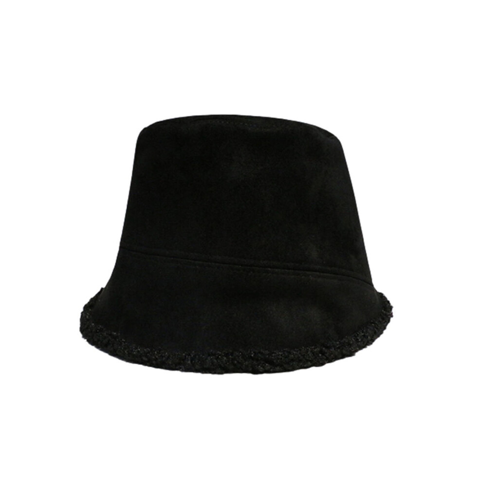 (black) Fleece Lined Women's Winter Bucket Hat