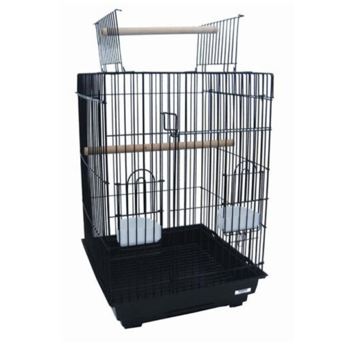 Open Top Small Parrot Cage in Black