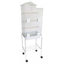 1754-4724WHT Bar Spacing Villa Top Bird Cage with stand, White