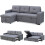 MORE4HOMES NEWPORT FABRIC CORNER CHAISE 3 SEATER  SOFA BED WITH STORAGE LEFT OR RIGHT SIDE 1