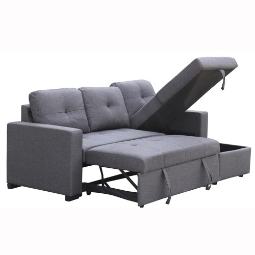 MORE4HOMES NEWPORT FABRIC CORNER CHAISE 3 SEATER  SOFA BED WITH STORAGE LEFT OR RIGHT SIDE 2