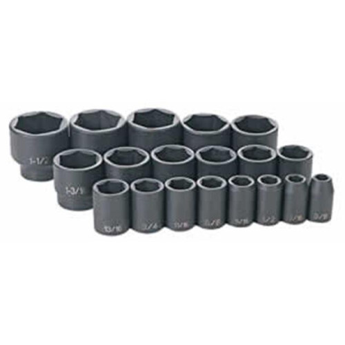 19 Pc.5" Dr. Fractional Impact Socket Set
