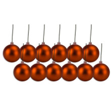4 in. Matte Ball Ornament with Wire, Orange - Pack of 12