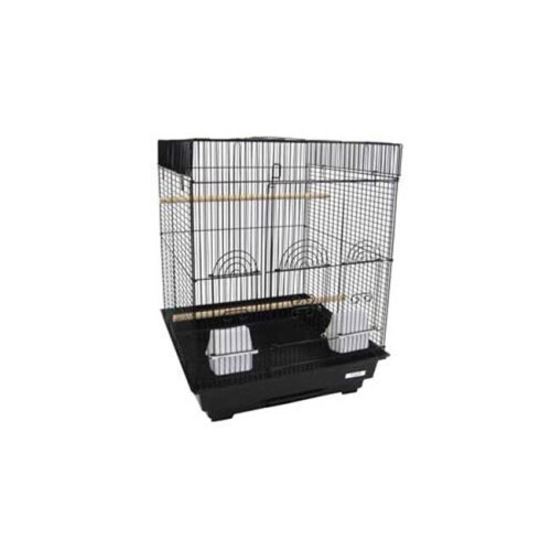 Flat Top Small Bird Cage in Black