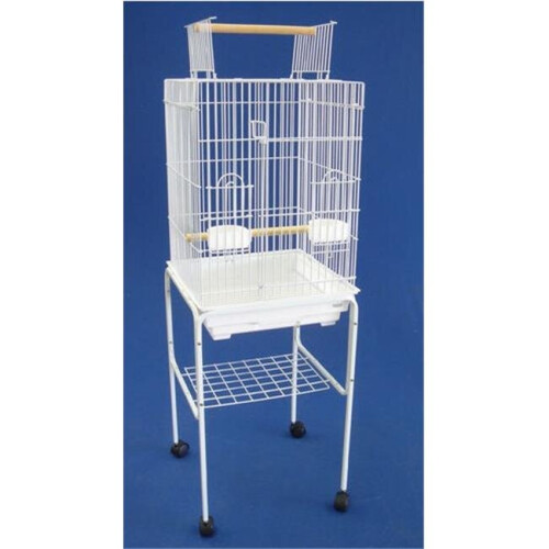 5984-4814WHT Open Top Small Parrot Cage with Stand in White on OnBuy