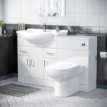 Dyon 750mm Floor Standing White Cabinet, WC Unit & BTW Toilet
