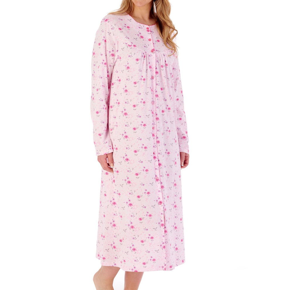 (Pink, 20/22) Slenderella ND02108 Women's Ditsy Print Cotton Nightdress