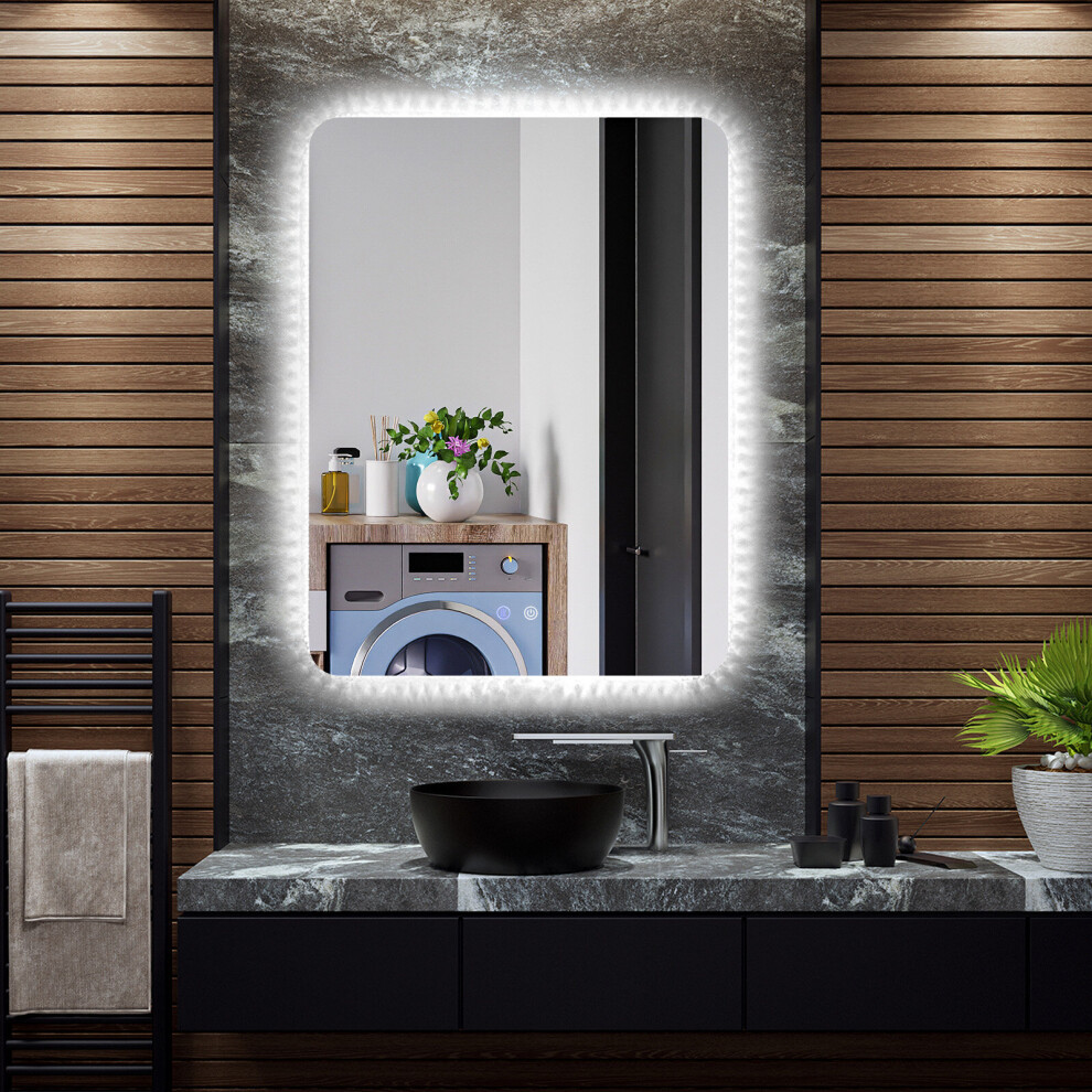 Shatterproof Wall Mounted Mirror Bathroom Mirror with LED Lights