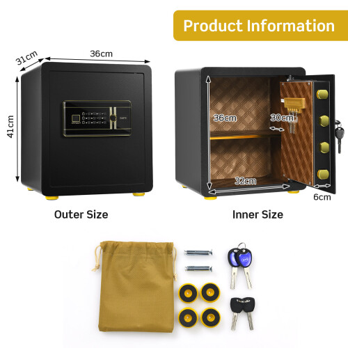 Costway Safe Box Electronic Safe Box Security Steel Safe for Home and Business 2