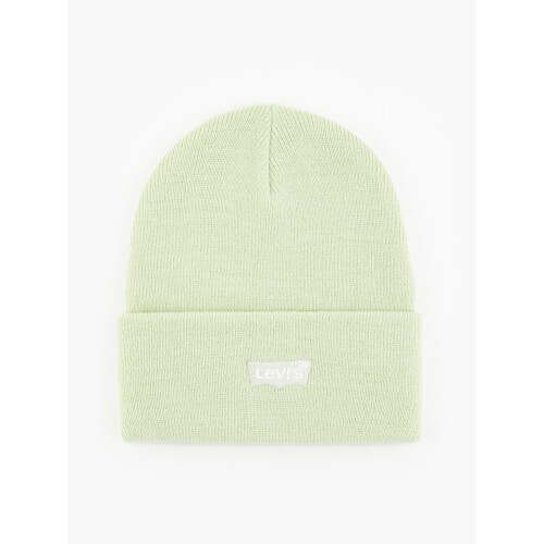 Levi's Levis Knitted Cuff Beanie ~ Slouchy Red Tab pale green