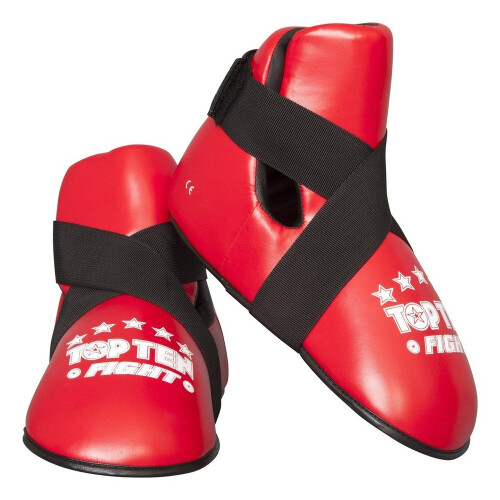 (Large) TOP TEN POINTFIGHTER SPARRING BOOTS - RED