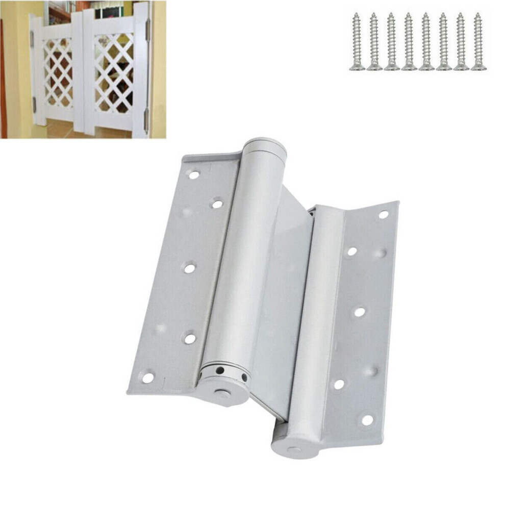 (100mm) Double Action Sprung Hinges Swing Spring Swinging Door Gate Saloon Hinge Chrome