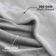 (Silver, Single (130 x 150 cm)) Sherpa Fleece Blanket Bed Throw Reversible Sofa Mink