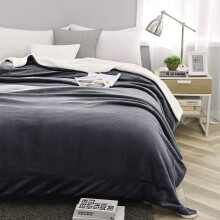 (Grey, Double (150 x 200 cm)) Sherpa Fleece Blanket Bed Throw Reversible Sofa Mink
