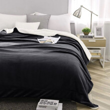 (Black, Double (150 x 200 cm)) Sherpa Fleece Blanket Bed Throw Reversible Sofa Mink