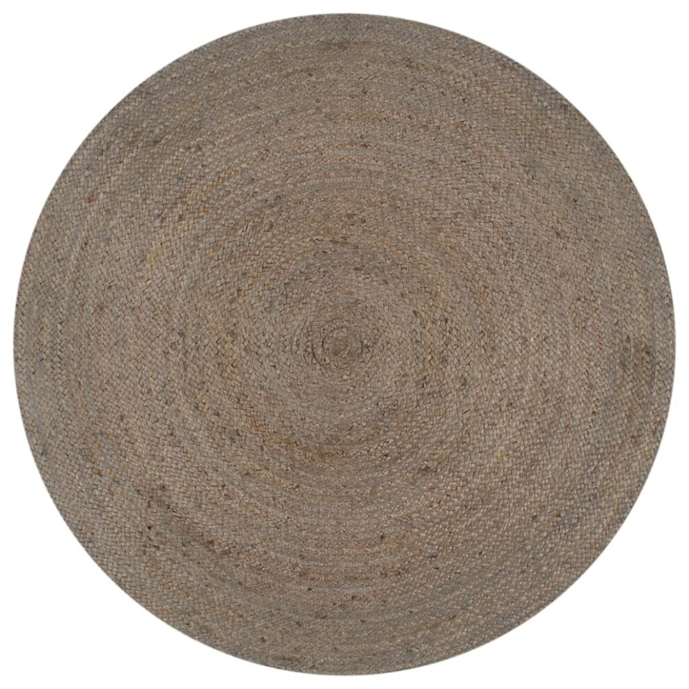 vidaXL Handmade Rug Jute Round 120cm Grey Floor Protector Carpet Decoration