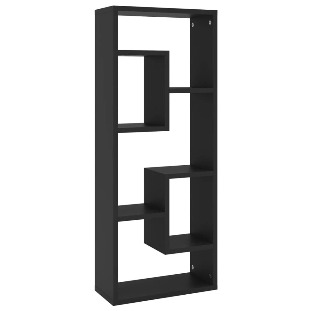 vidaXL Wall Shelf Black Chipboard Household Wall Rack Display Hanging Shelf