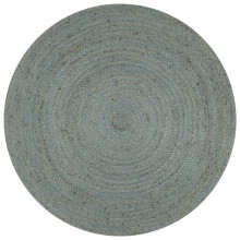 vidaXL Handmade Rug Jute Round 90cm Olive Green Room Floor Protector Carpet
