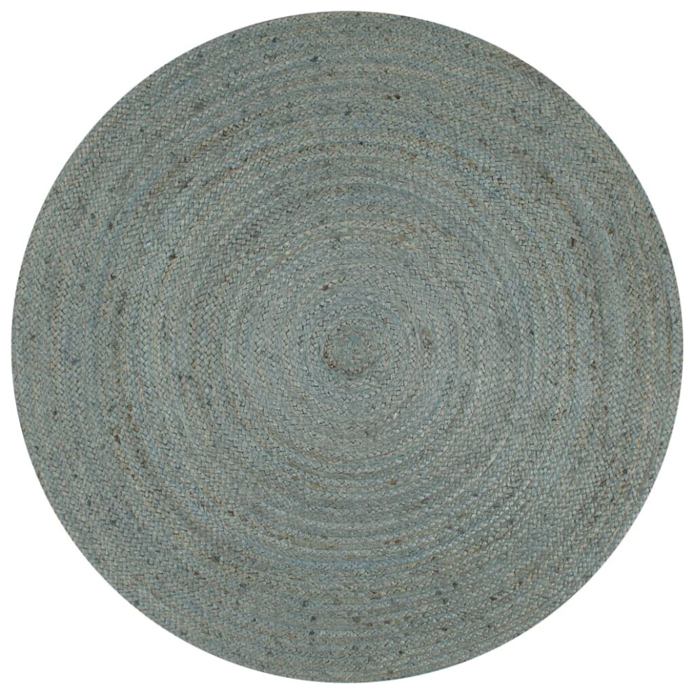 vidaXL Handmade Rug Jute Round 90cm Olive Green Room Floor Protector Carpet