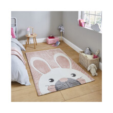Bunny Rabbit  Kids Rug - Pink - 120cm x 170cm