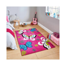 Butterfly Kids Rug - Pink - 120cm x 170cm