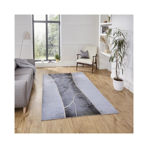 Think Rugs Farrah Rug Grey/Gold- 150cm x 230cm 1