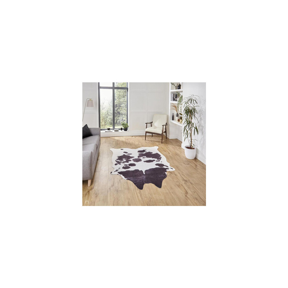 Think Rugs Cow Print Rug- 155Cm X 195Cm Black/White