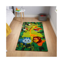 Safari Animals Kids Rug - Green - 120cm x 170cm