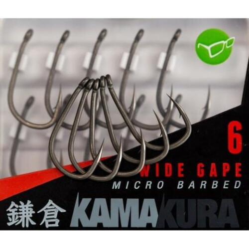 (Size 8 Barbed) Korda Kamakura Wide Gape Hooks