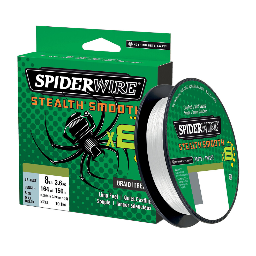 (39lb 0.19mm 300m White) Spiderwire Stealth Smooth Braid White