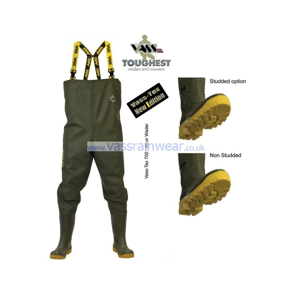 (UK 8) Vass Tex Evo Edition 700 Nova Studded Chest Waders