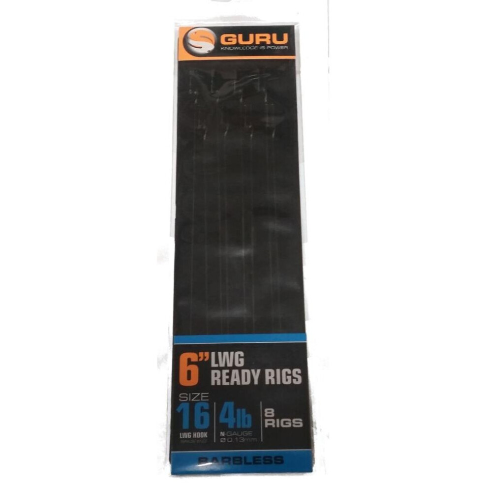 (Size 12 - 6lb) Guru 6 Inch LWG Barbless Ready Rigs
