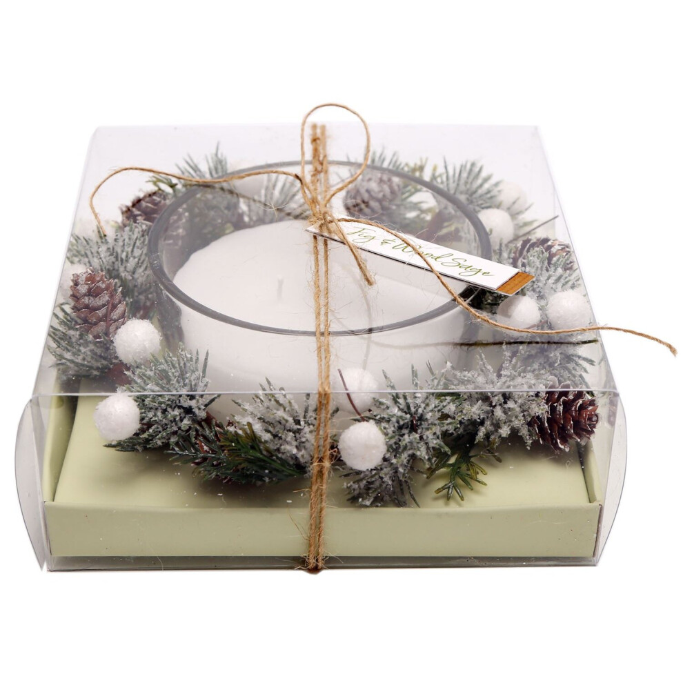 Carousel Christmas Wreath Candle Pot Ornament ~ Xmas Table Centrepiece Decoration