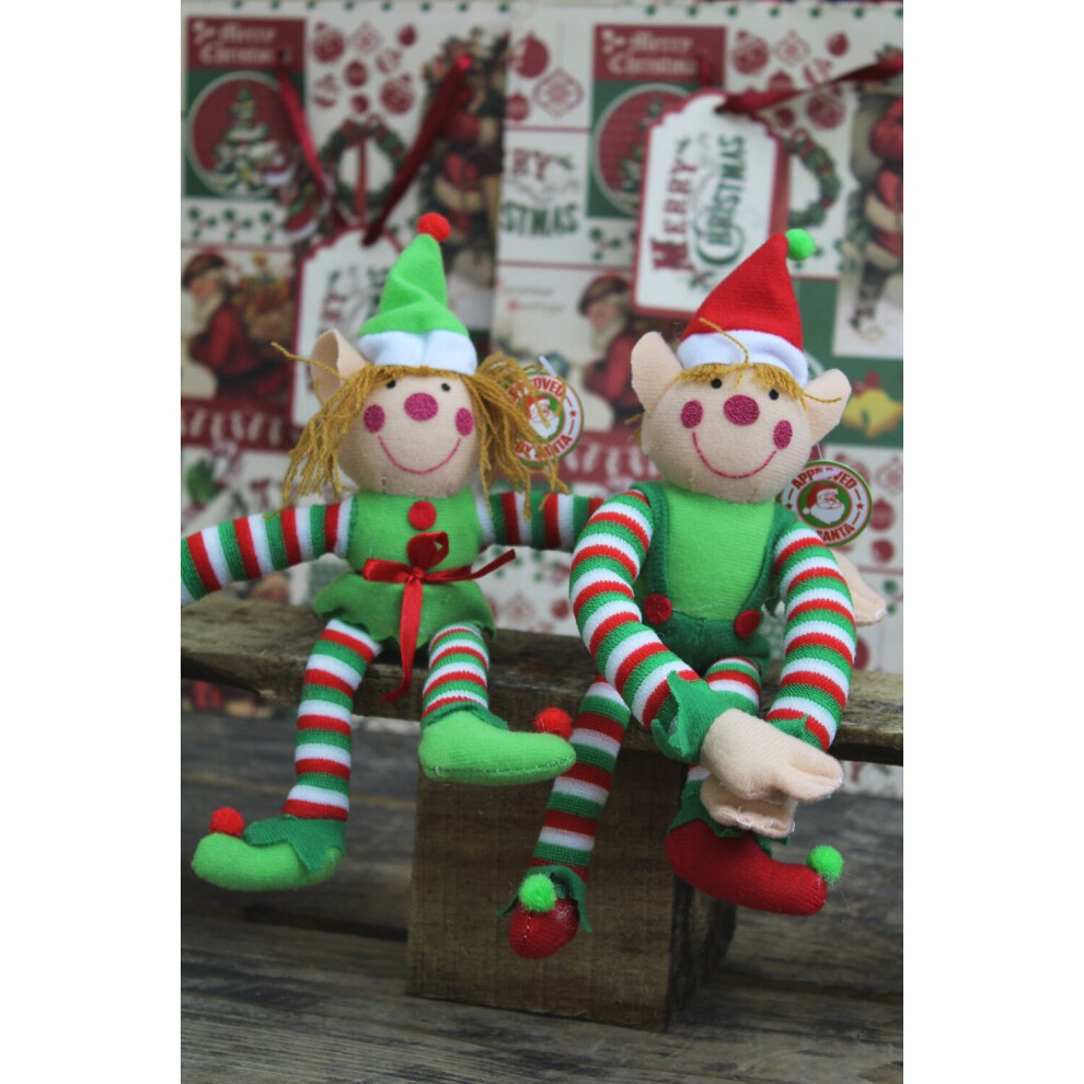 Plush Christmas Elf Soft Toy ~ Boy - Design Varies