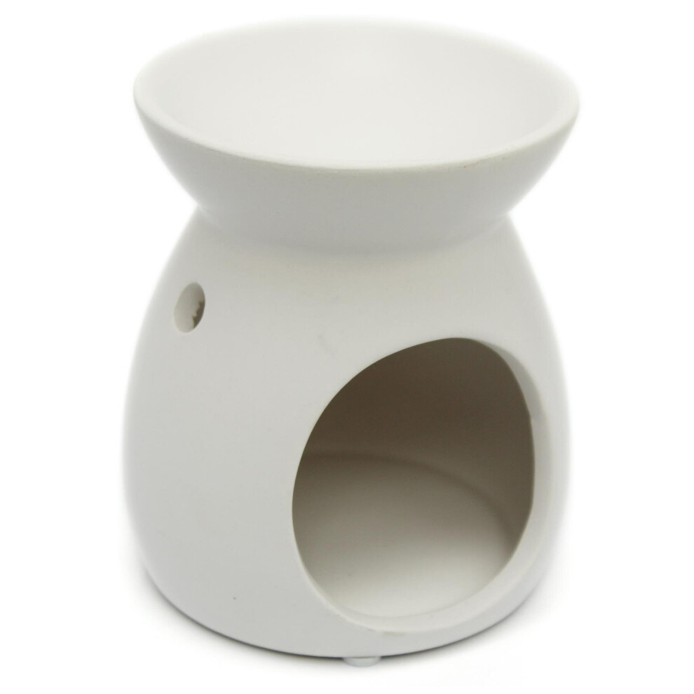 Ceramic Tealight Candle Holder Essential Oil Burner ~ White