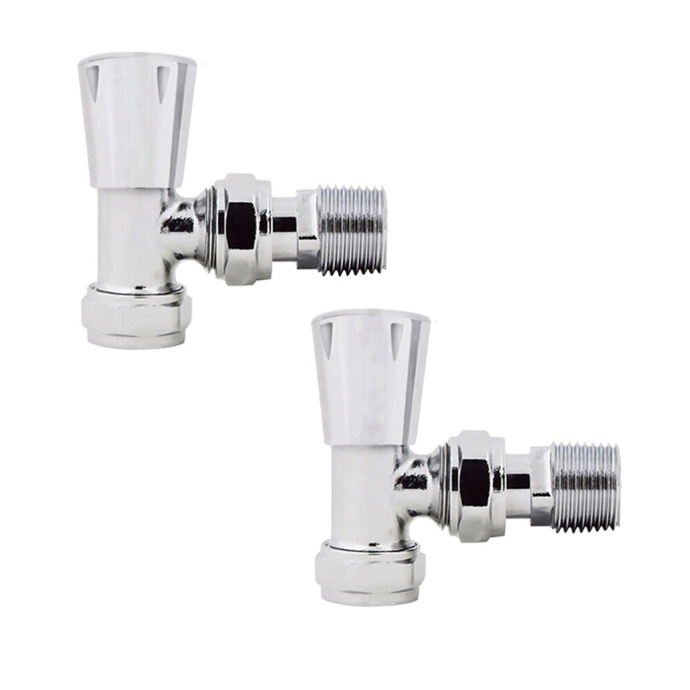 NRG 15mm Chrome Angled Manual Valve Towel Rail Designer Radiator Valves Central Heating Taps