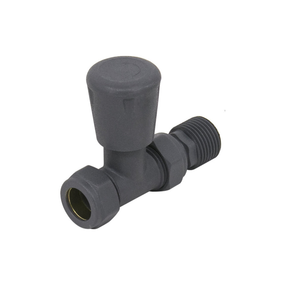 Nrg Modern Straight Manual Radiator Valve Central Heating Taps Anthracite