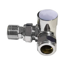 Corner Manual Radiator Valve Towel Rail Radiator Valve 15mm Central Heating Taps Chrome