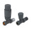 NRG Thermostatic TRV Manual Radiator Valves Straight Anthracite Pair 1